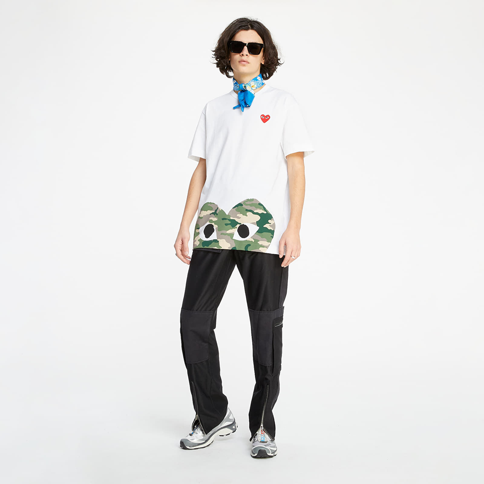   Μπλούζες Comme des Garçons Camouflage Edge Heart TEE White