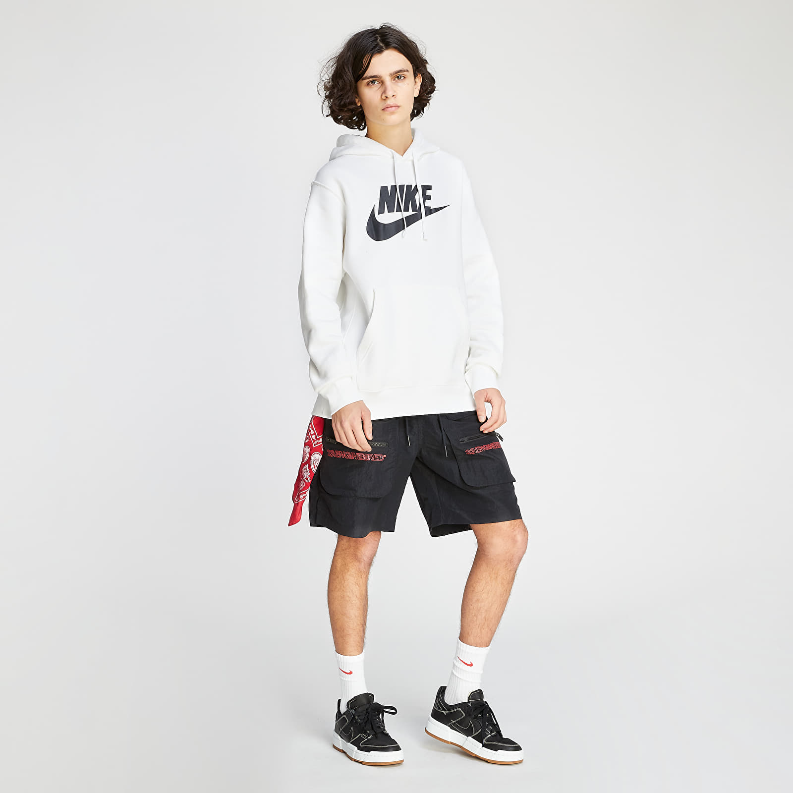 Hupparit ja collegepaidat Nike Sportswear Club Pullover BB Gx Hoodie White/ White/ Black