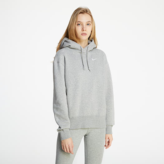 Hoodies and sweatshirts Nike Sportswear Hoodie Fleece Trend Dk Grey Heather White Footshop