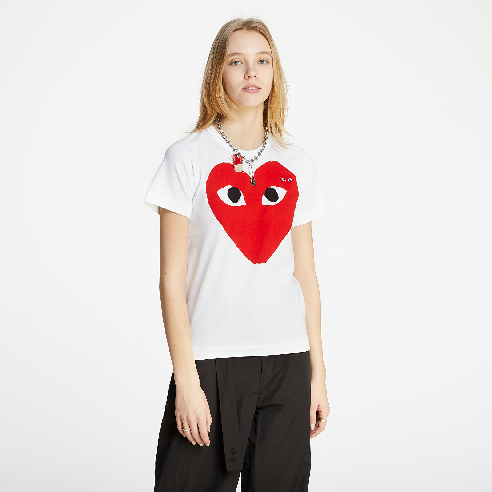 Tricou Comme des Garçons PLAY Tee White/ Red - 1 | YEO