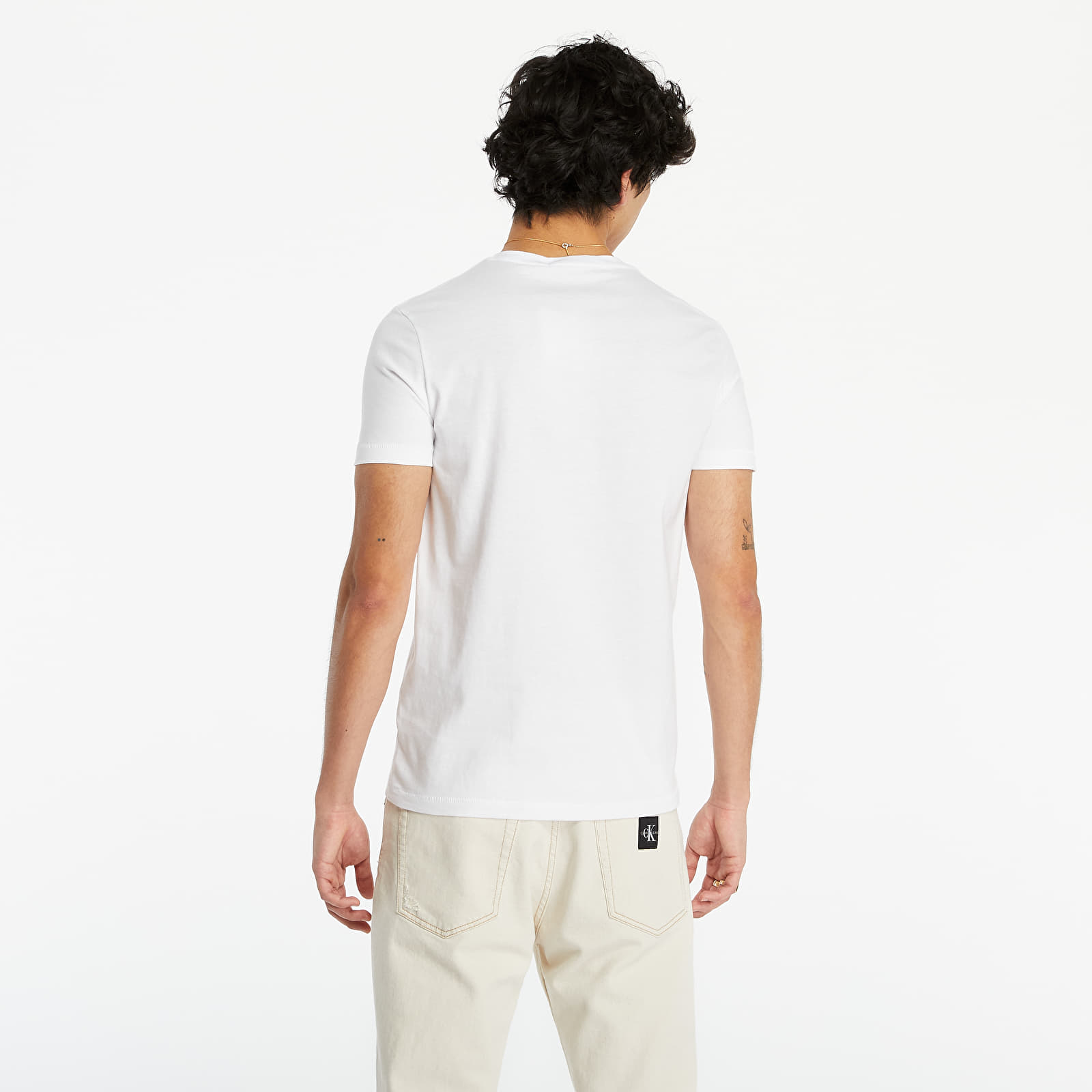 Tricouri  Calvin Klein Jeans Seasonal Monogram Tee Bright White/ Neon