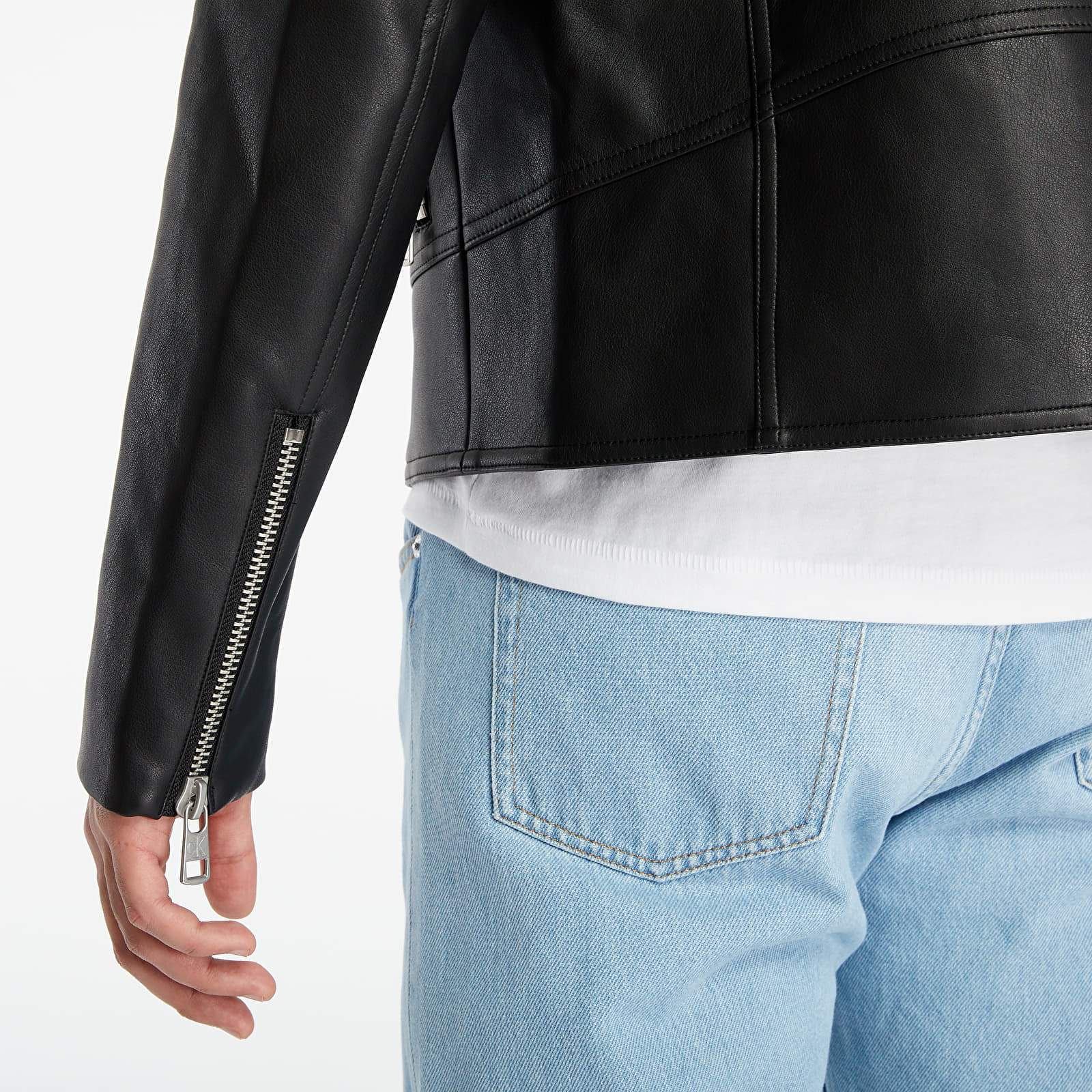Takit Calvin Klein Jeans Faux Leather Jacket Ck Black