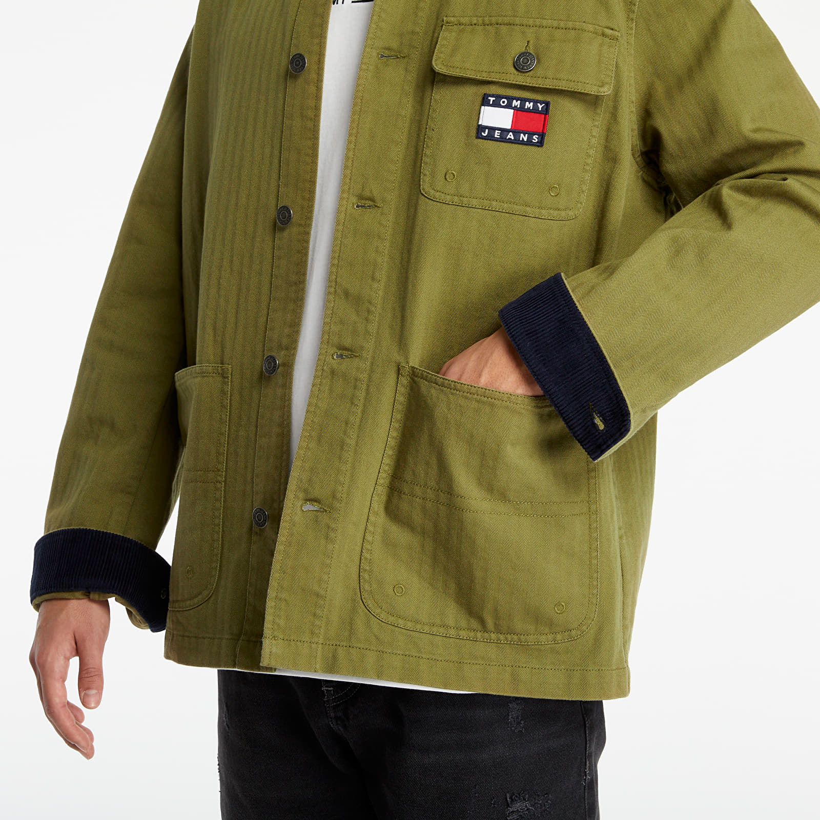 Vestes  Tommy Jeans Badge Worker Jacket Uniform Olive