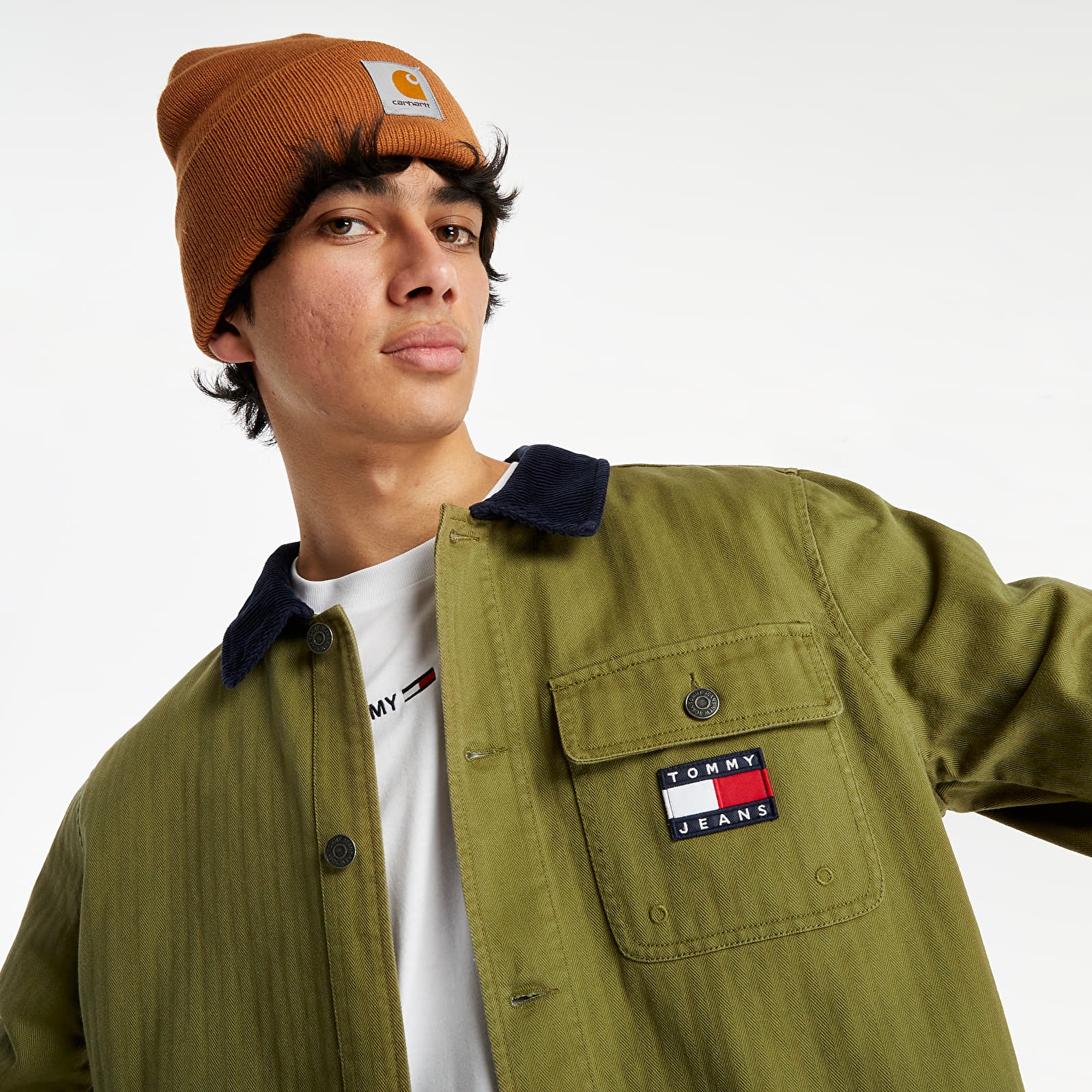 Jackets Tommy Jeans Badge Worker Jacket Uniform Olive Footshop