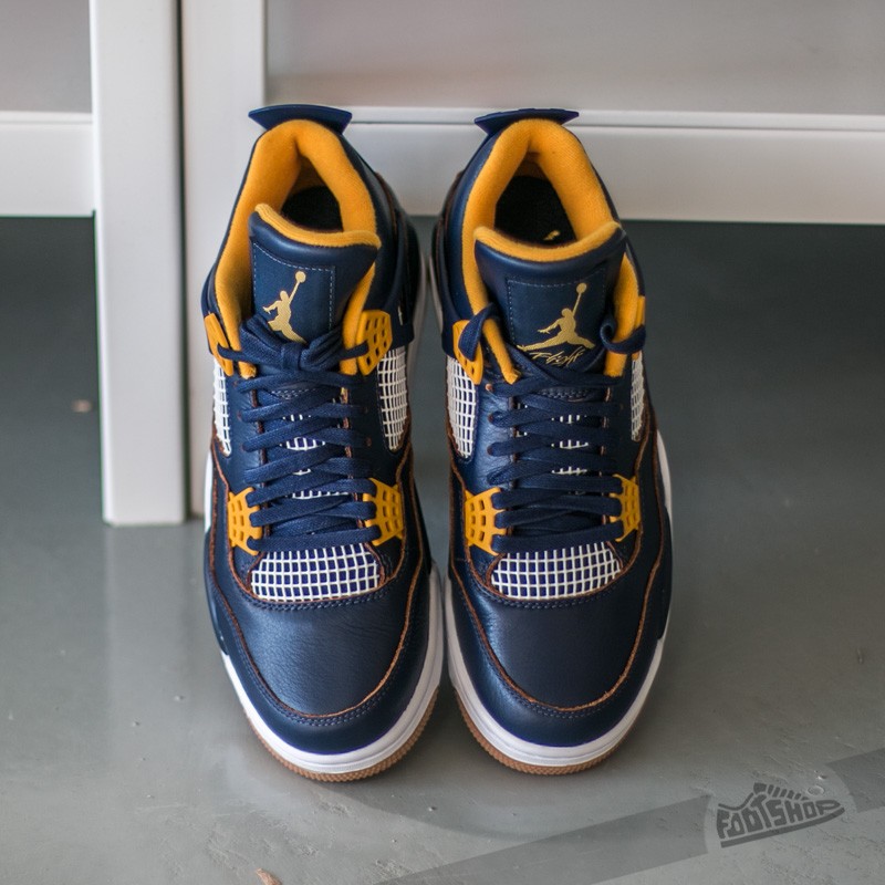 Scarpe uomo Air Jordan 4 Retro Dunk From Above Midnight Navy Metallic Gold White Footshop