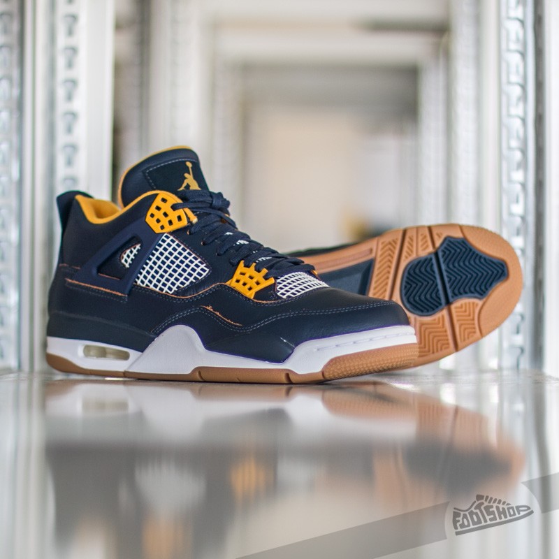 Dámské tenisky a boty Air Jordan 4 Retro (BG) "Dunk From Above" Midnight Navy/ Metallic Gold-White