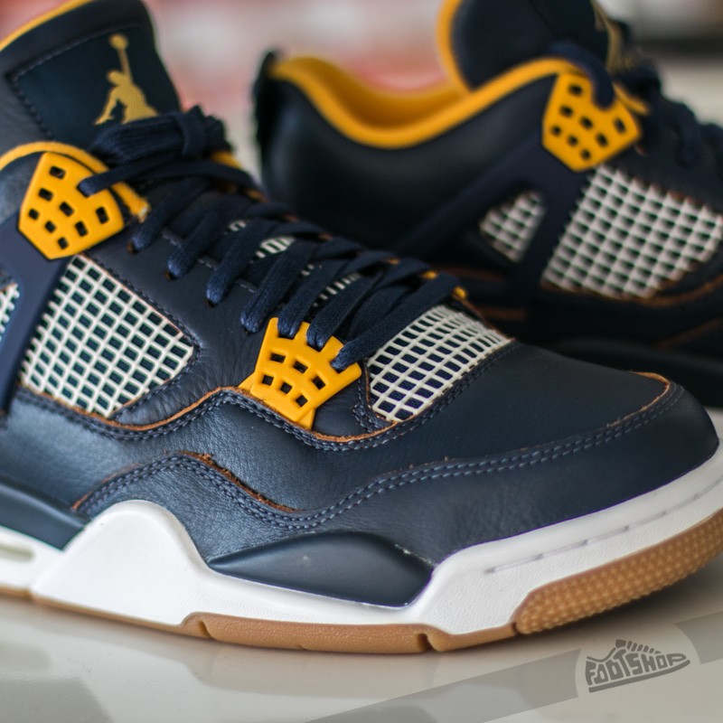 Dámské tenisky a boty Air Jordan 4 Retro (BG) "Dunk From Above" Midnight Navy/ Metallic Gold-White