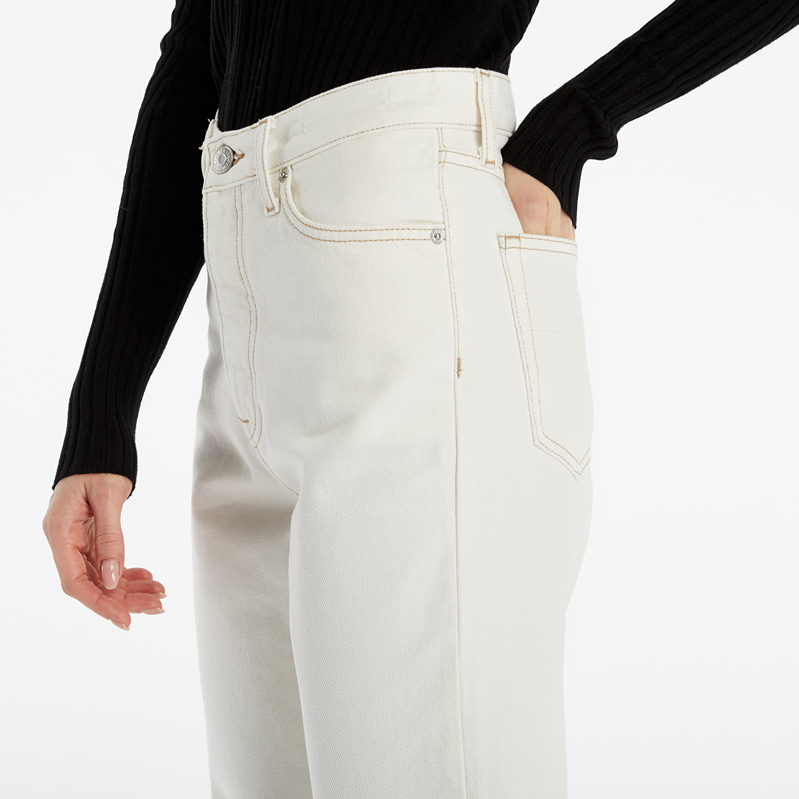 Pants Tommy Jeans Harper High Rise Flare Ankle Jeans White