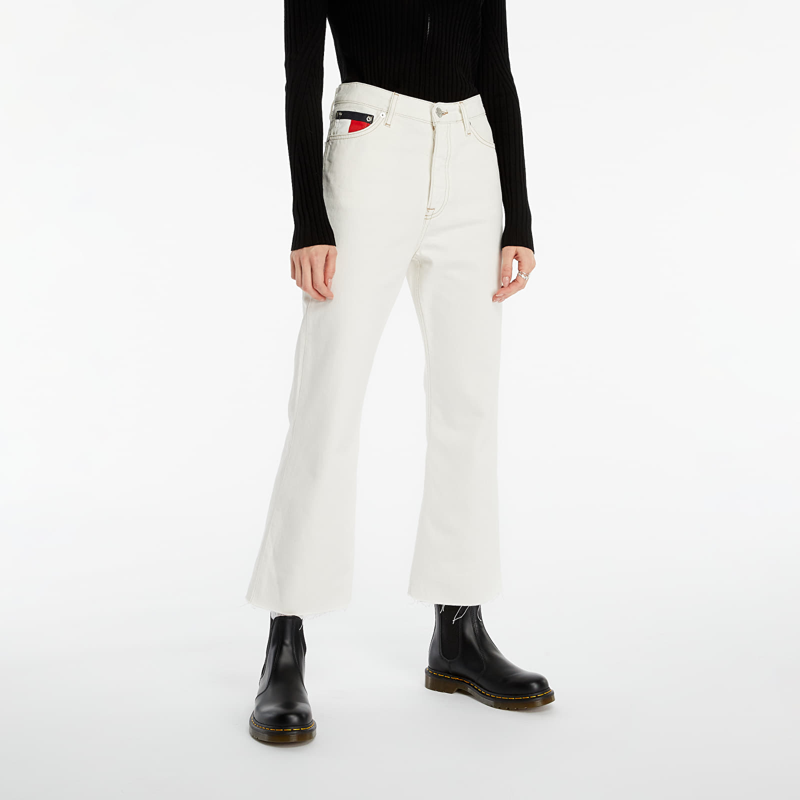 Pants Tommy Jeans Harper High Rise Flare Ankle Jeans White