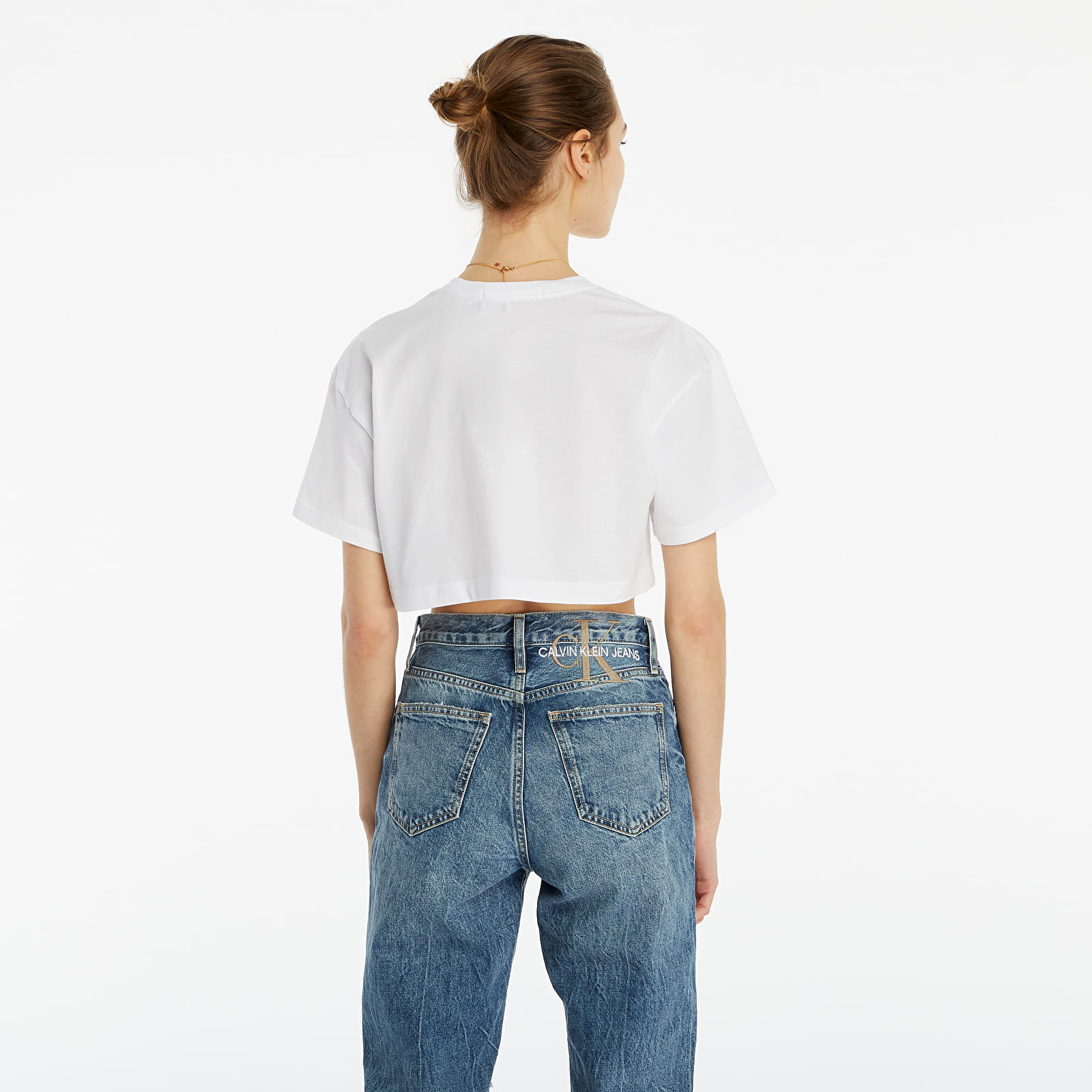 T shirts Calvin Klein Jeans Hologram Logo Crop Tee Bright White