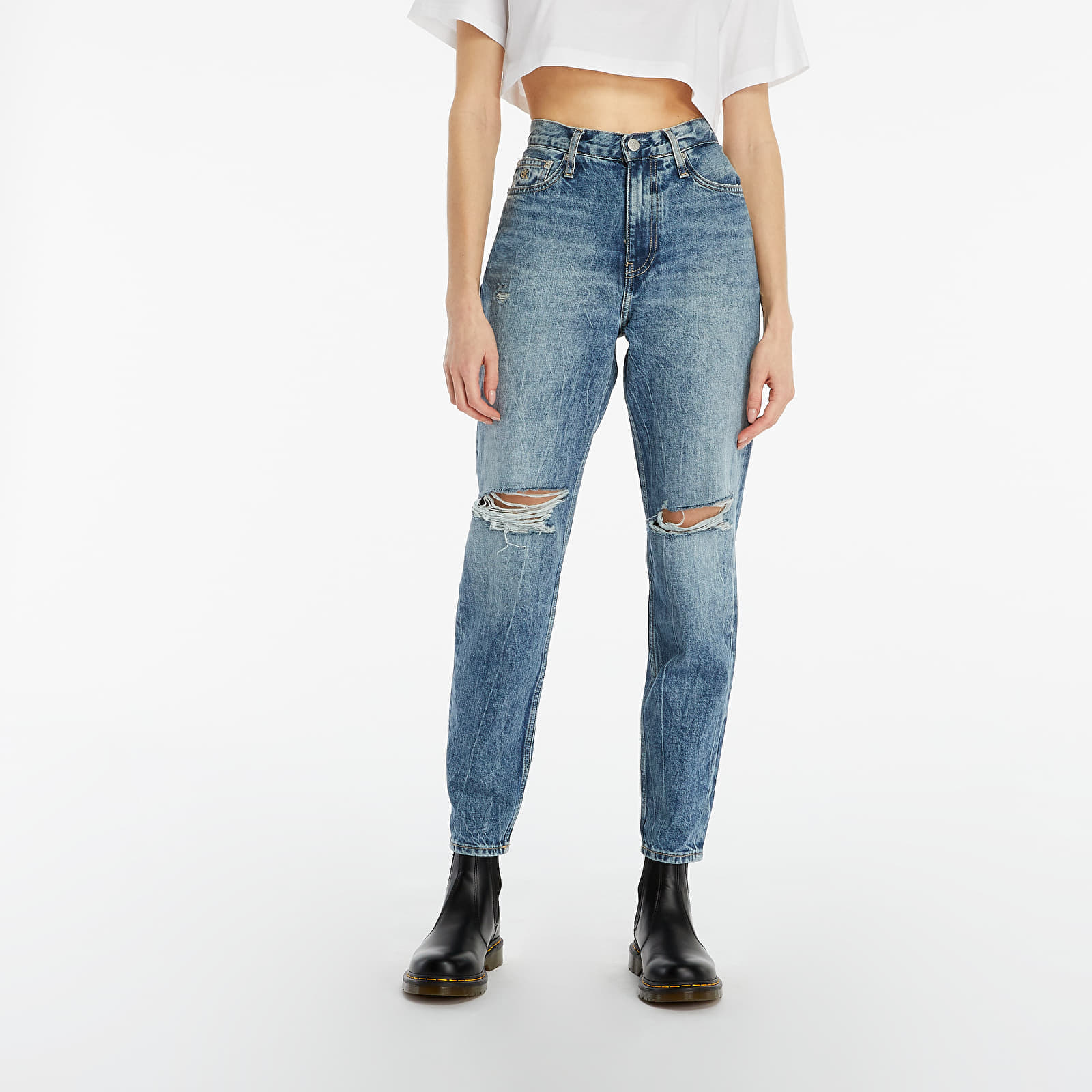 Pantaloni Calvin Klein Jeans Mom Jeans Denim Medium