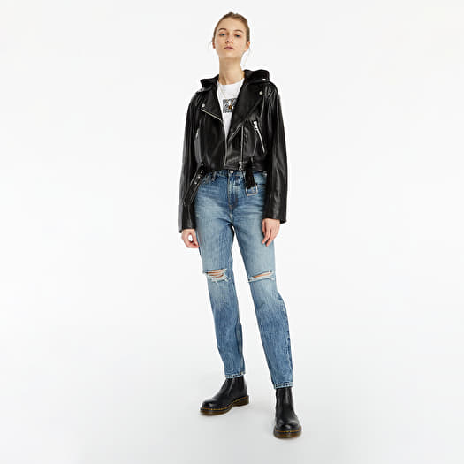 Calvin klein leather 2025 jacket with hood