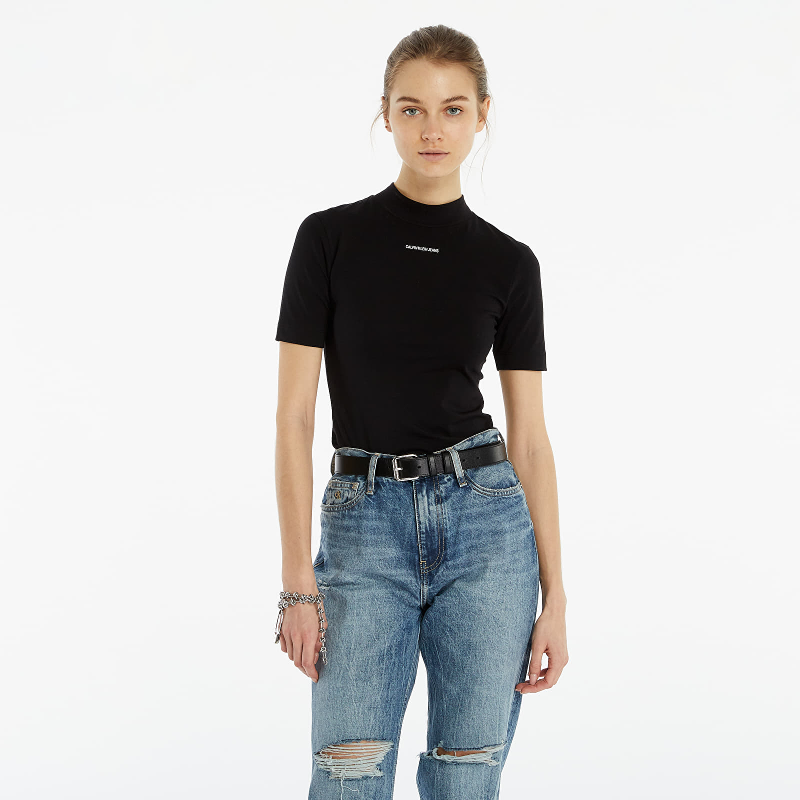 Calvin klein mock neck t shirt outlet