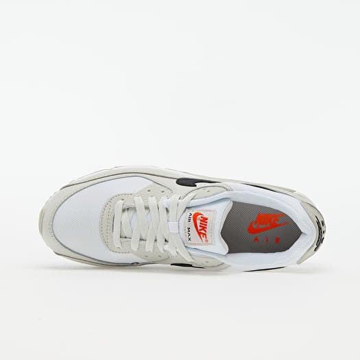 Men s shoes Nike Air Max 90 White Black Light Bone Team Orange Footshop