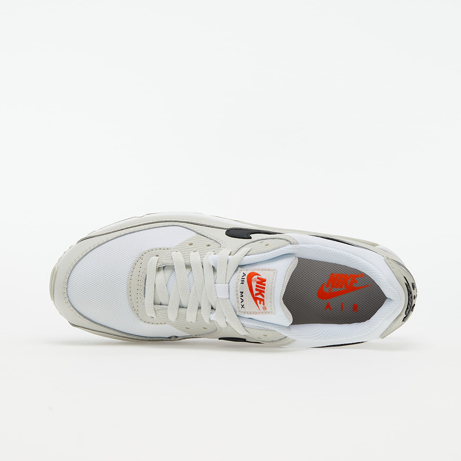 Nike air max 90 clearance mens shoes white black orange