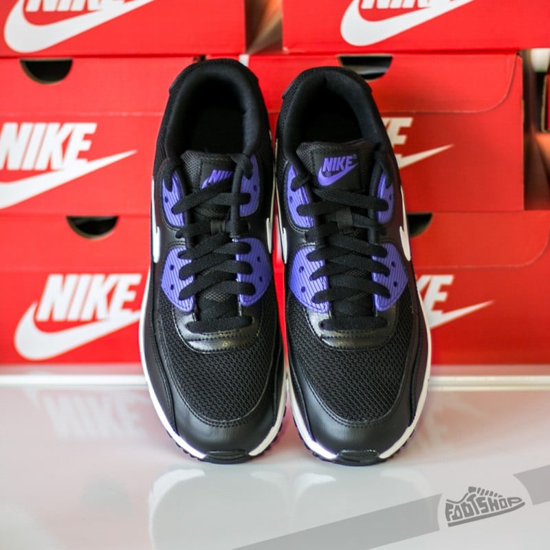Air max 90 essential black/white/violet men's shoe deals