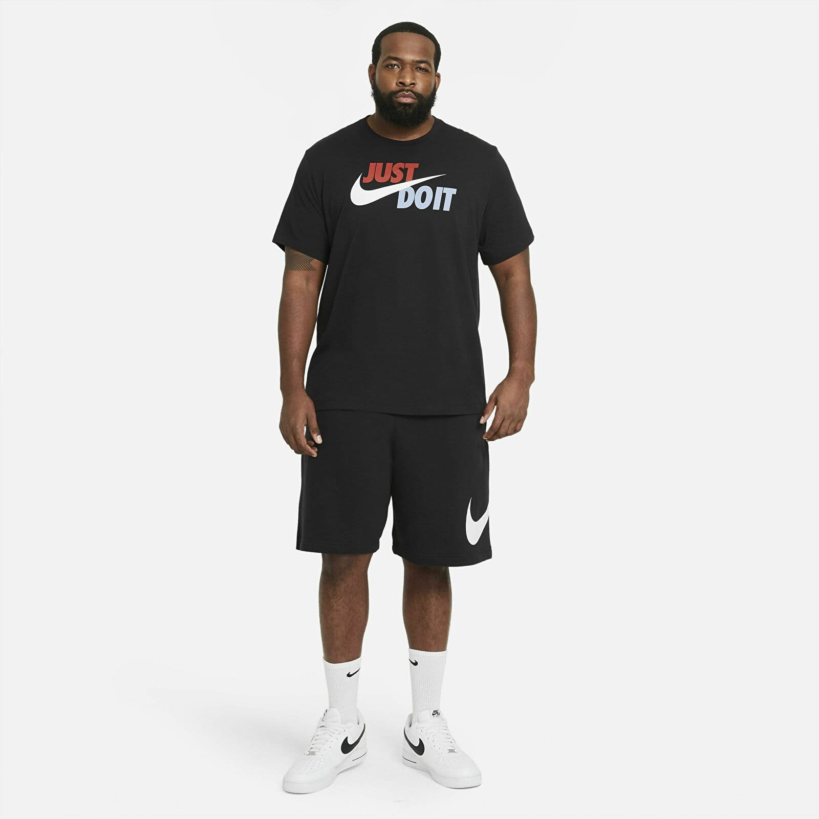 T-shirts Nike Sportswear Just Do It Swoosh Tee Black/ Mystic Red/ Platinum Tint