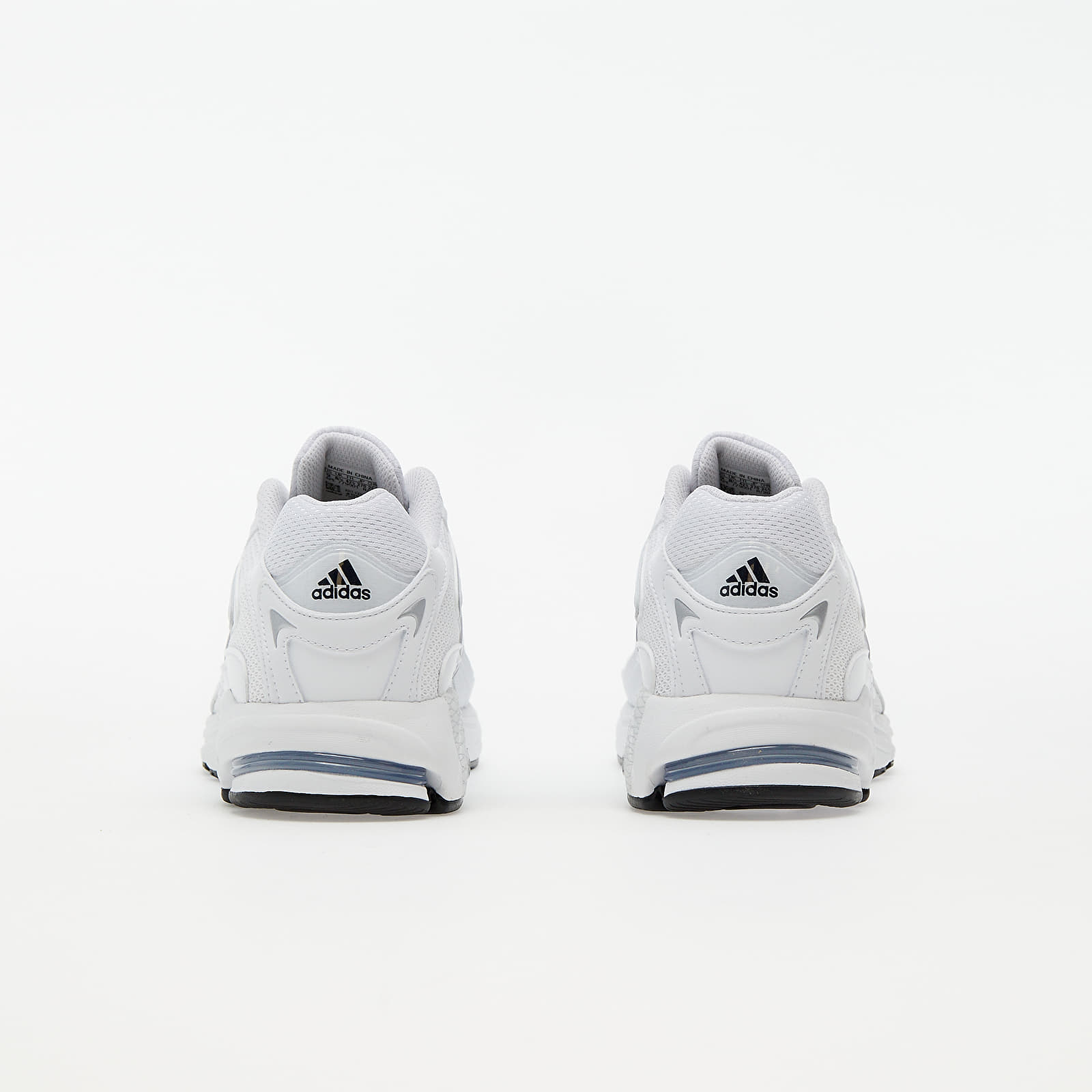 Adidas white leather running shoes top