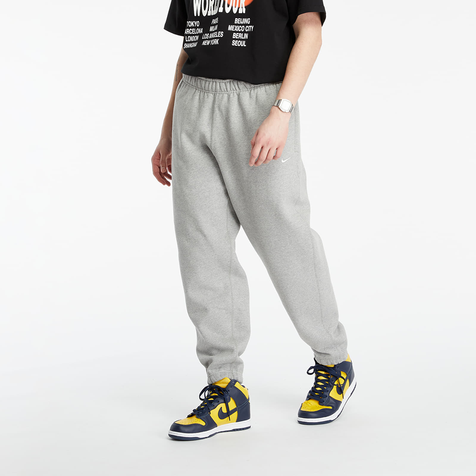 Spodnie dresowe NikeLab Fleece Dk Grey Heather/ White