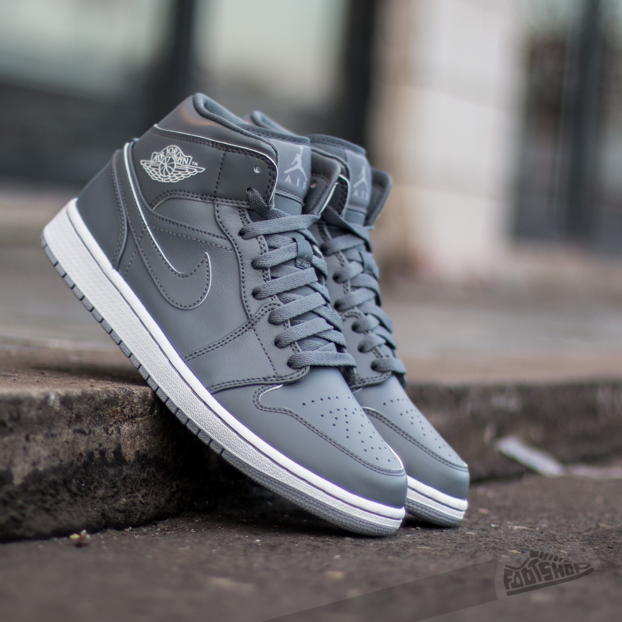 Dámské tenisky a boty Air Jordan 1 Mid (BG) Cool Grey/ White-Wolf Grey