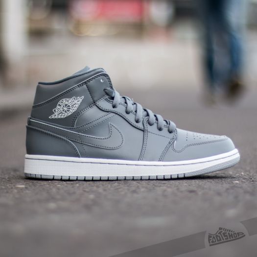 Jordan 1 mid cool grey white store