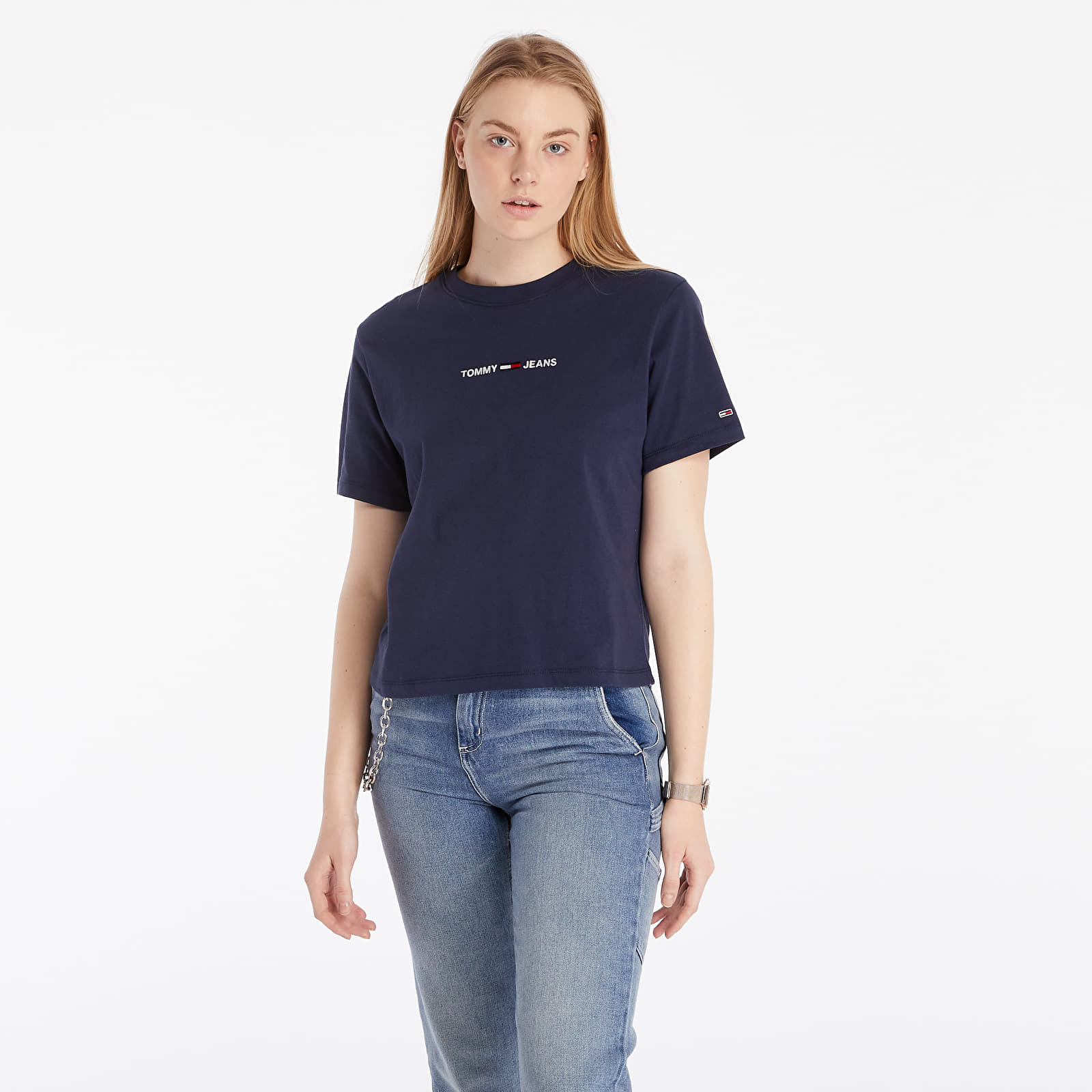 T-shirts Tommy Jeans Linear Logo Tee Twilight Navy