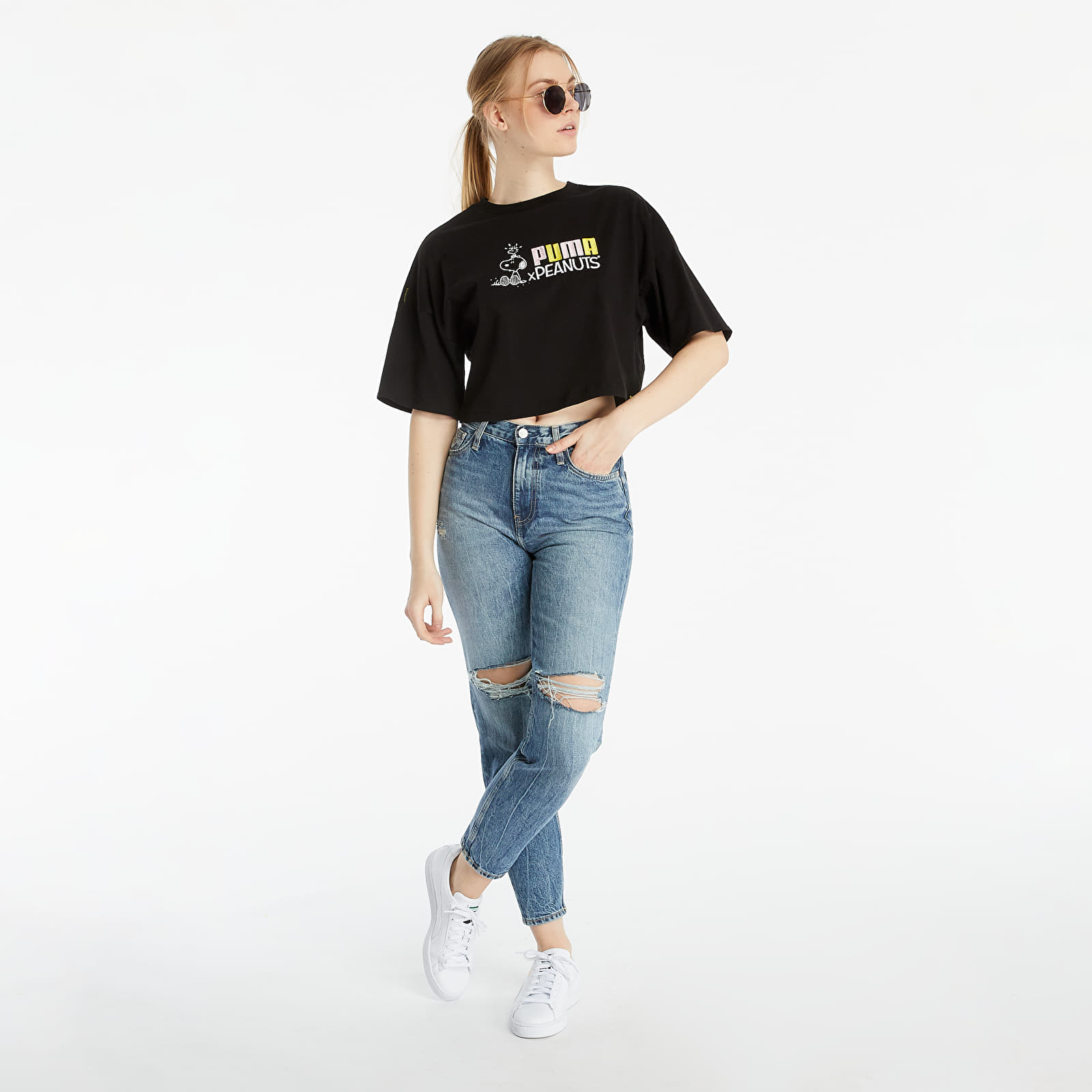Magliette Puma x Peanuts W Tee Black