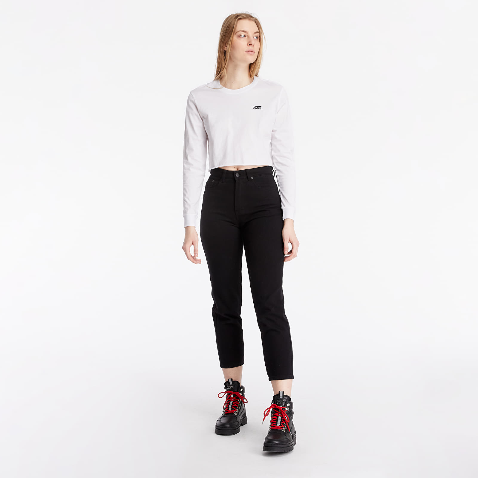 Koszulki Vans Junior V Long Sleeve Tee Crop White