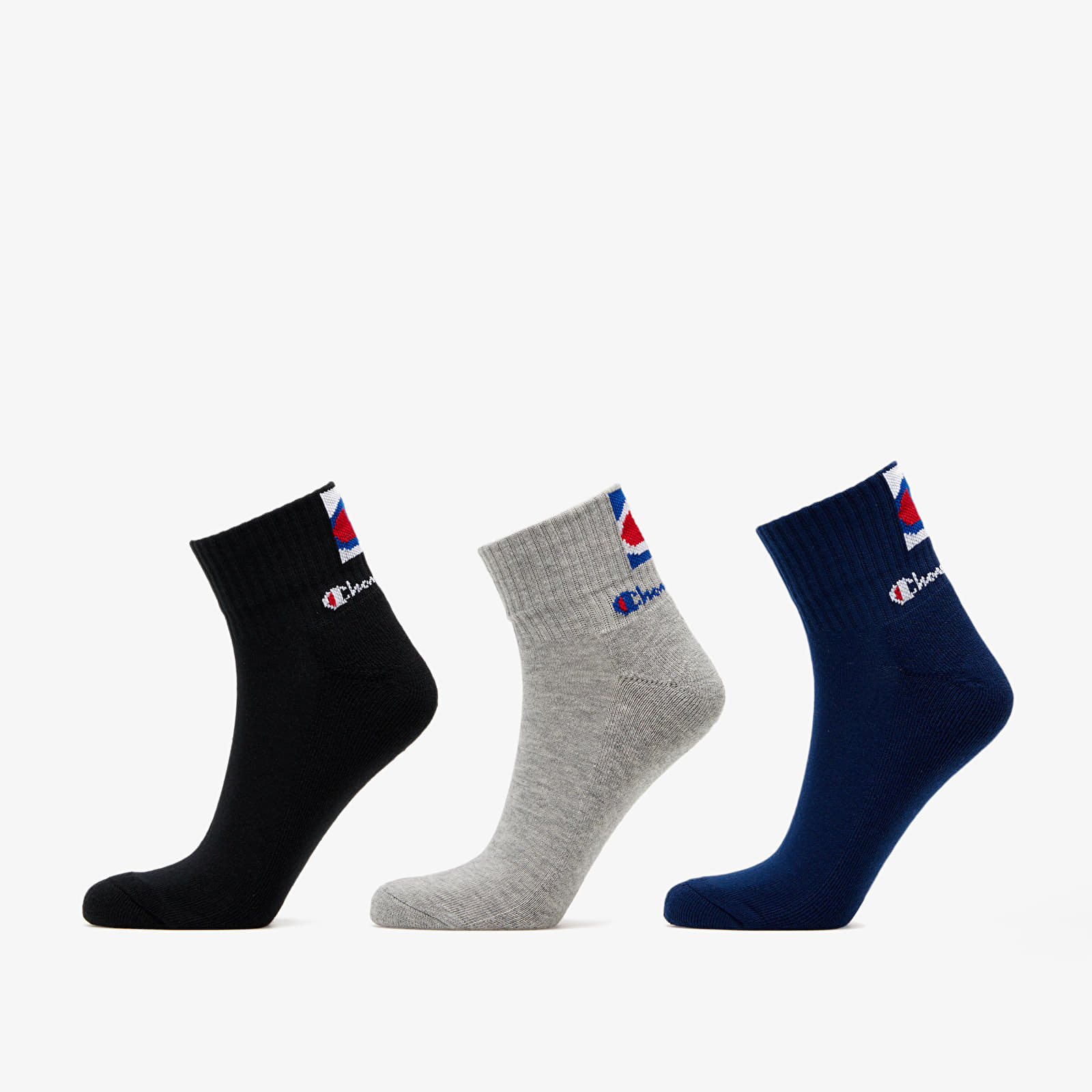 Ponožky Champion 3-Pack Ankle Socks Black/ Grey/ Navy