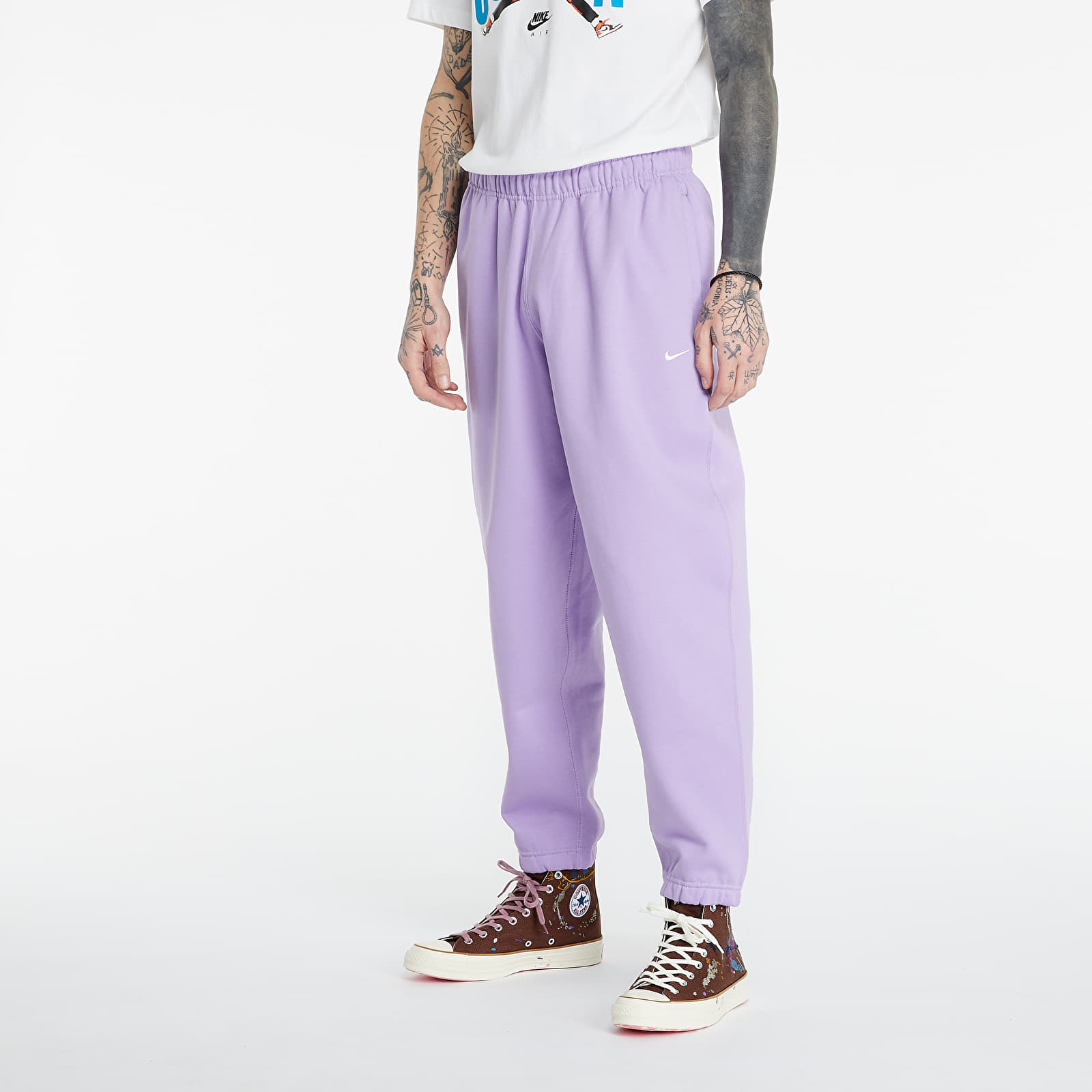 Pantalones NikeLab Fleece Pants Urban Lilac/ White