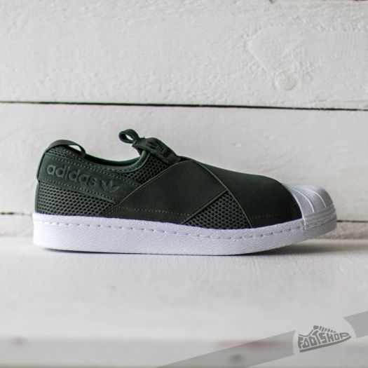 Adidas superstar slip on khaki hot sale
