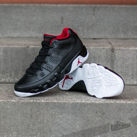 Black and top red jordan 9