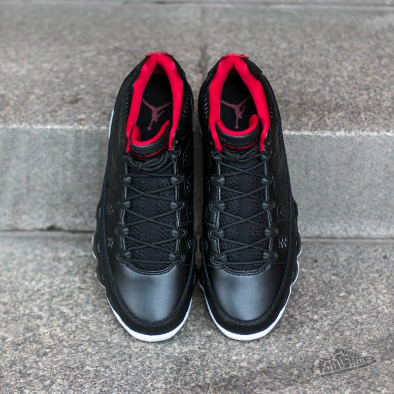 White black gym red jordan 9 top