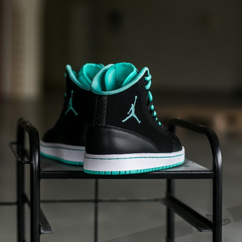 Black and best sale teal jordans