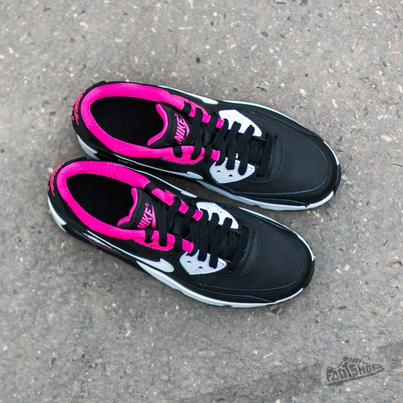 Women's shoes Nike Air Max 90 Mesh (GS) Black/ White-Vivid Pink