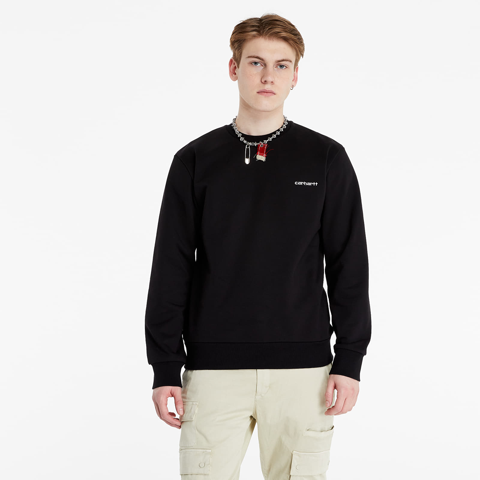 Carhartt wip cheap script embroidery sweatshirt
