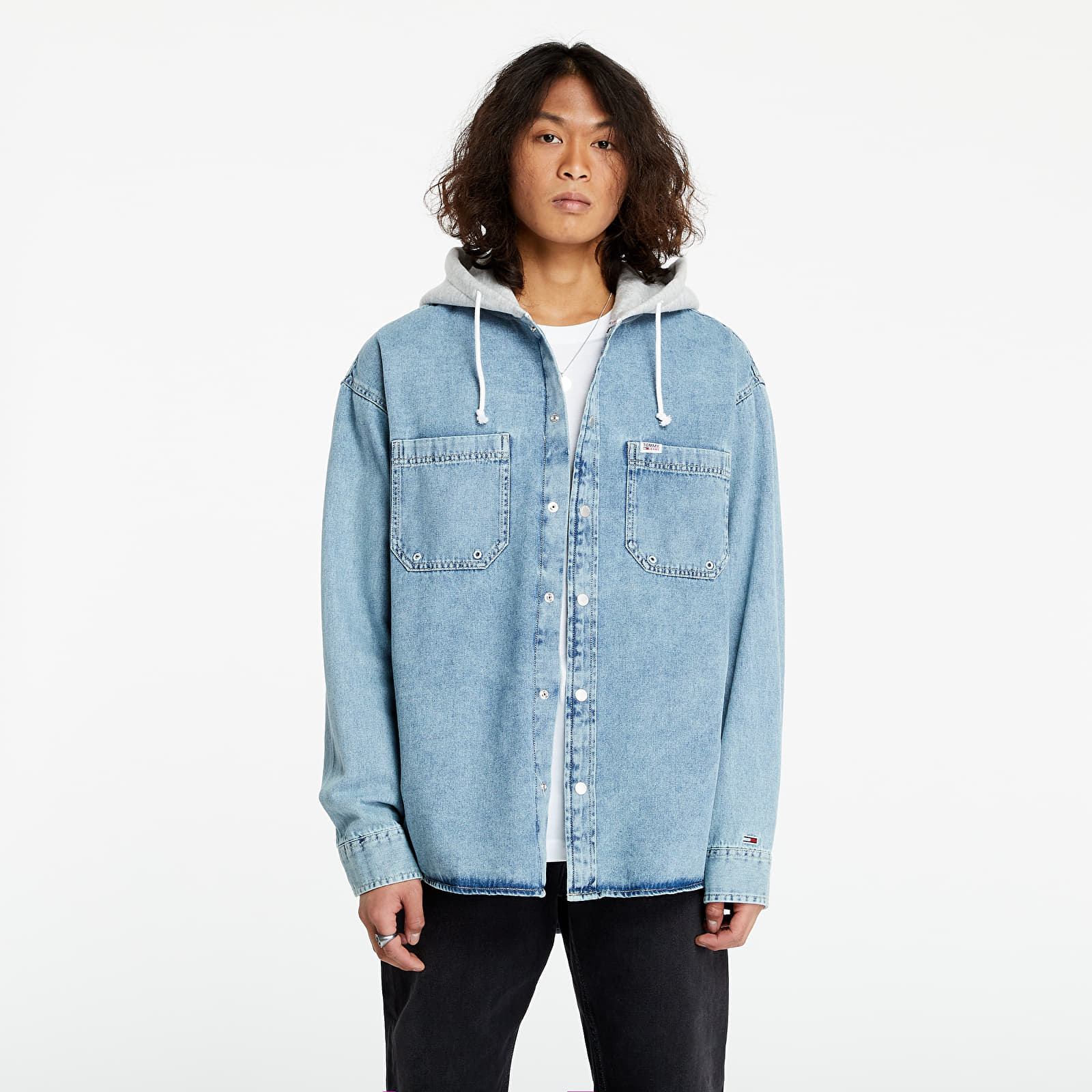 Bundy Tommy Jeans Denim Hoodie Oveshirt Blue
