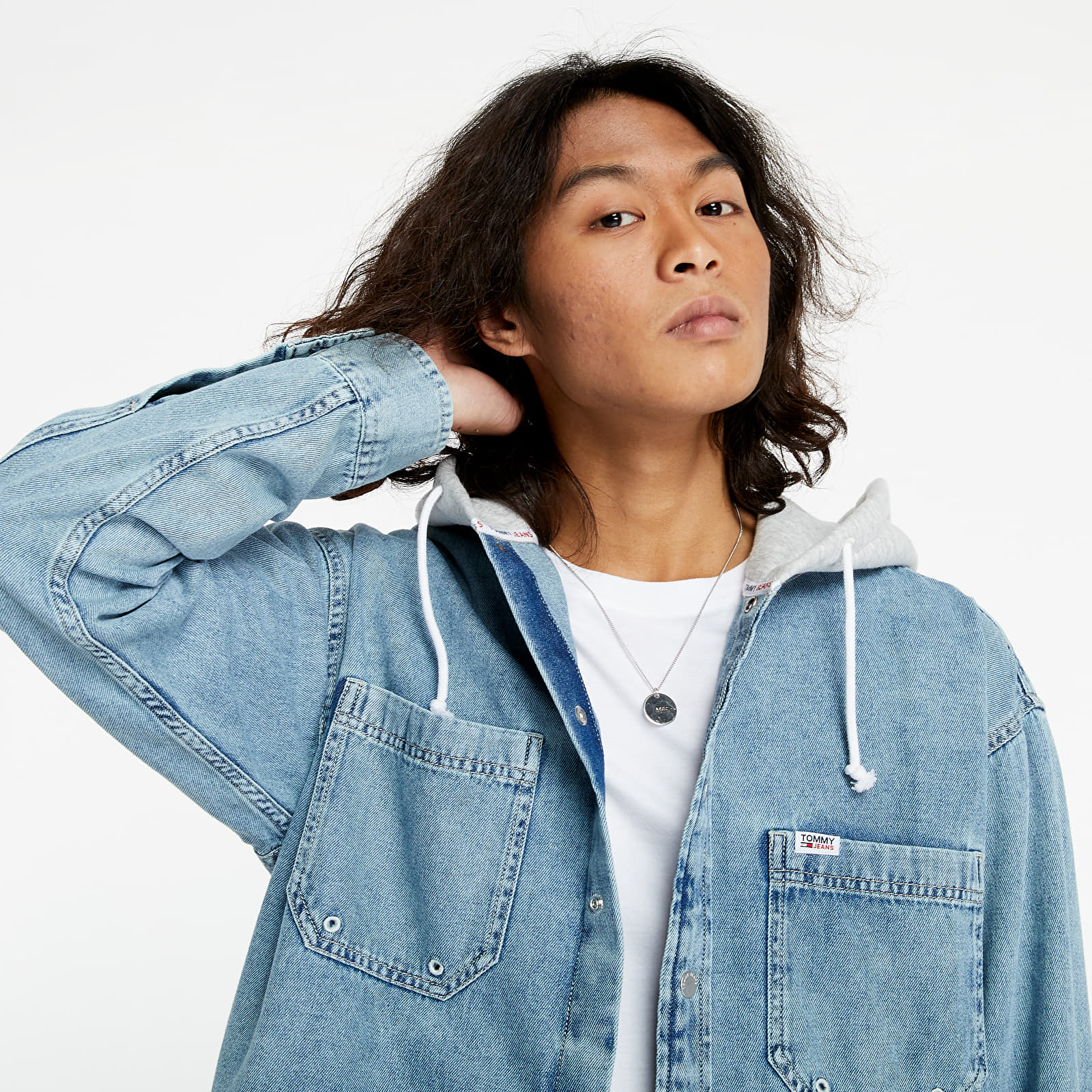 Bundy Tommy Jeans Denim Hoodie Oveshirt Blue