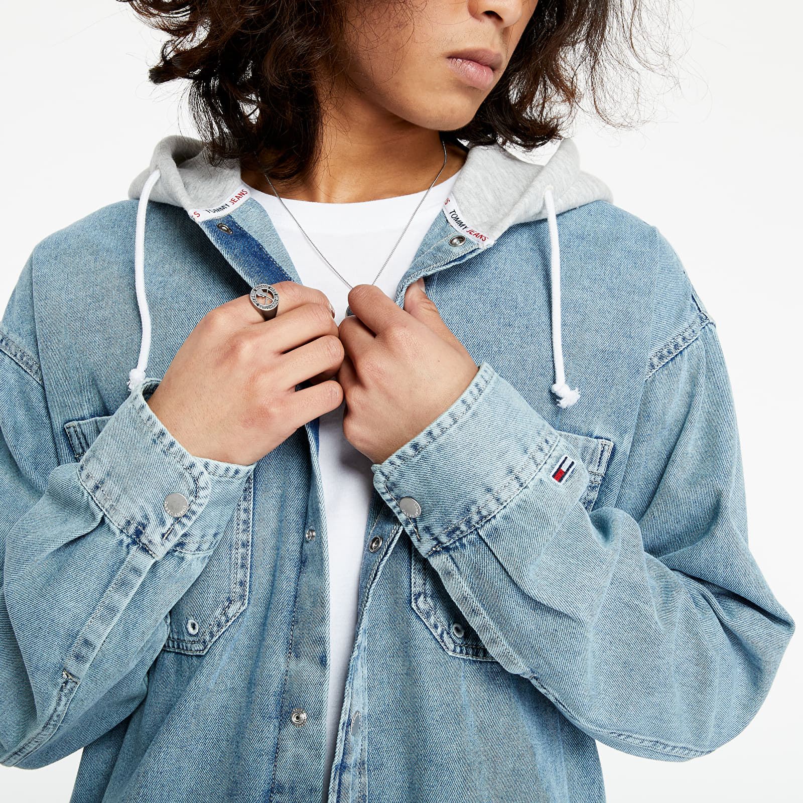 Bundy Tommy Jeans Denim Hoodie Oveshirt Blue