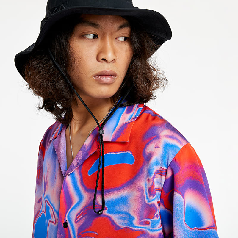 Skjorte McQ Silk Shirt Red & Nebula Blue
