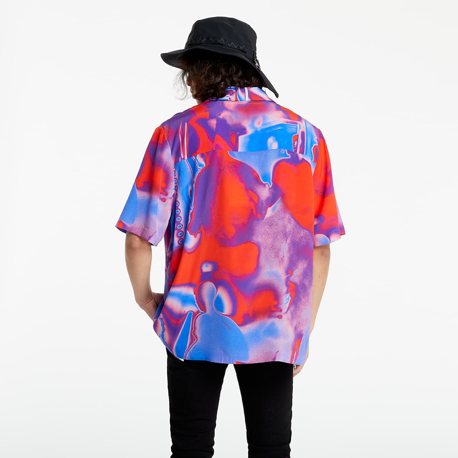 Cămăși McQ Silk Shirt Red & Nebula Blue