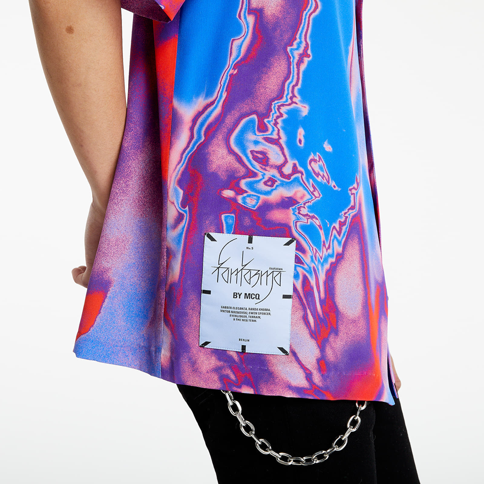 Ingek McQ Silk Shirt Red & Nebula Blue