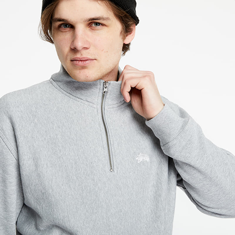 Толстовка Stüssy Stock Logo Mock Pullover Grey Heather
