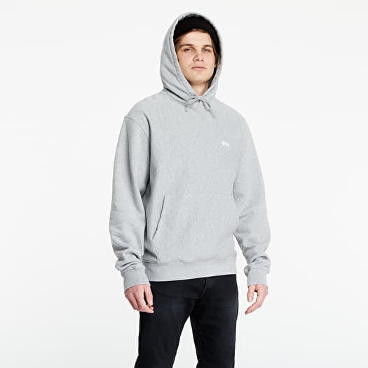 Stussy stock logo hoodie grey sales