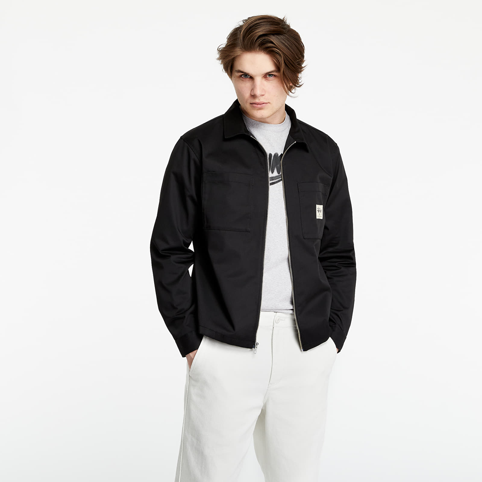 Zip up long sleeve shirt online