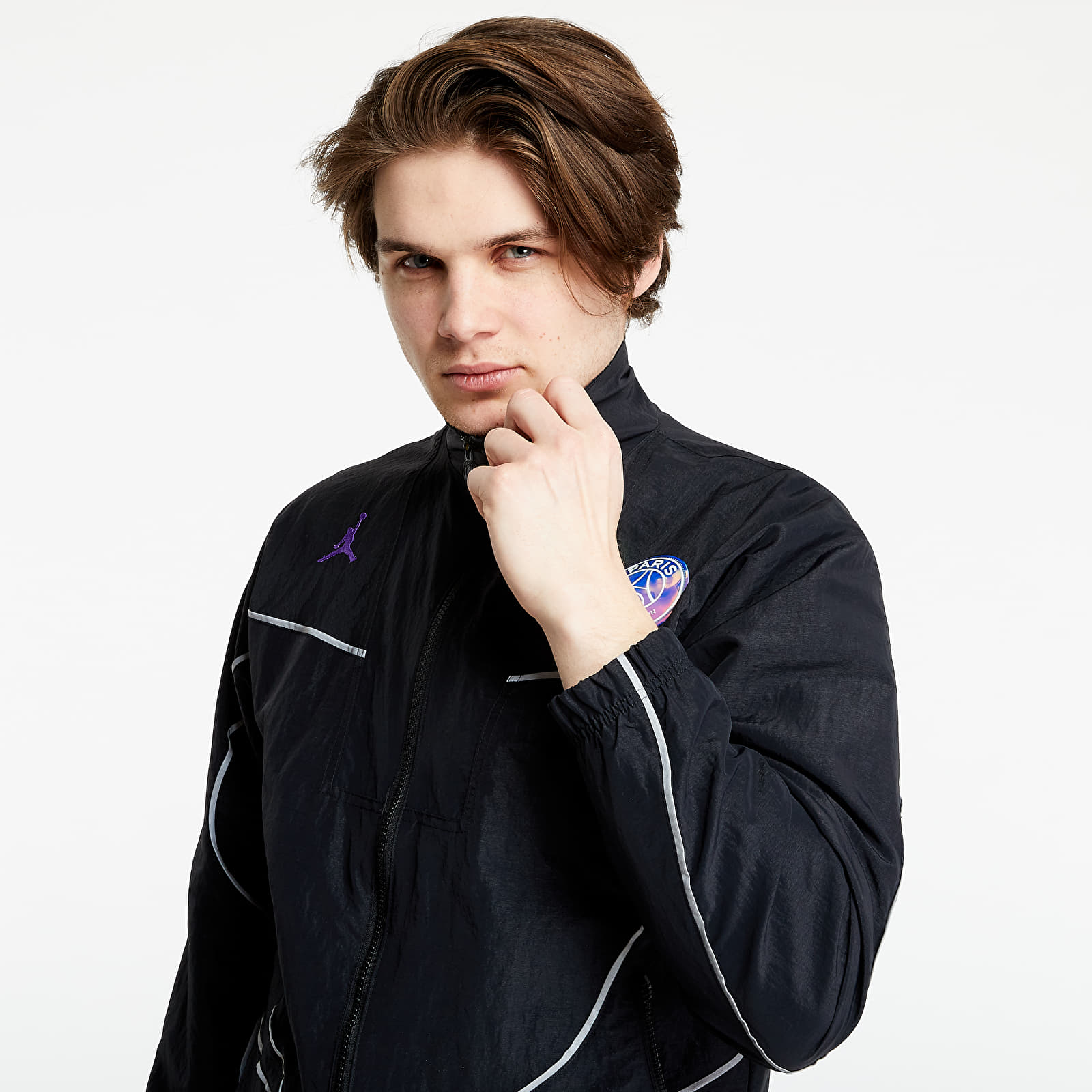 Jackets Jordan PSG Anthem Jacket Black Hyper Pink Psychic Purple