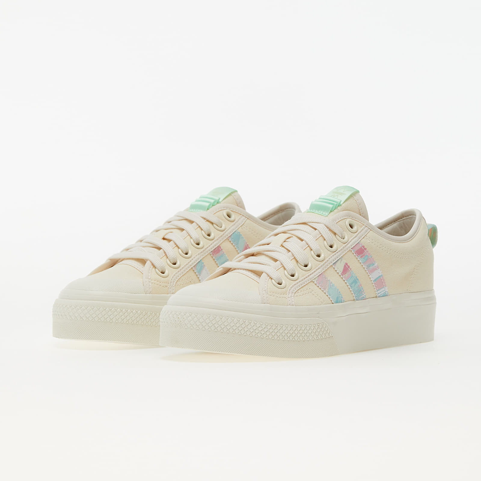 Women's shoes adidas Nizza Platform W Core White/ Core White/ Frozen Green