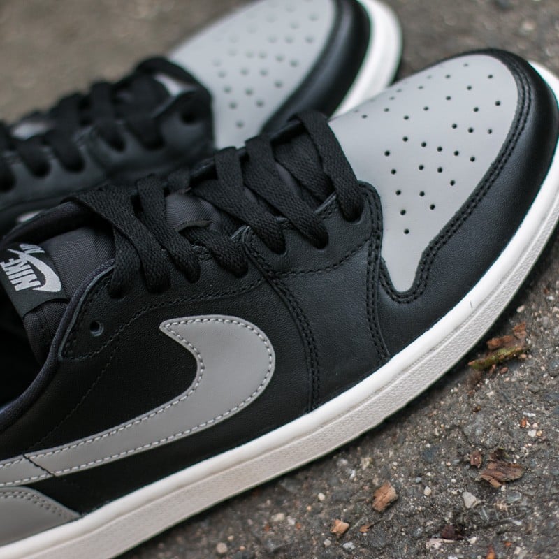 Herresko Air Jordan 1 Retro Low OG Black/ Medium Grey-Sail