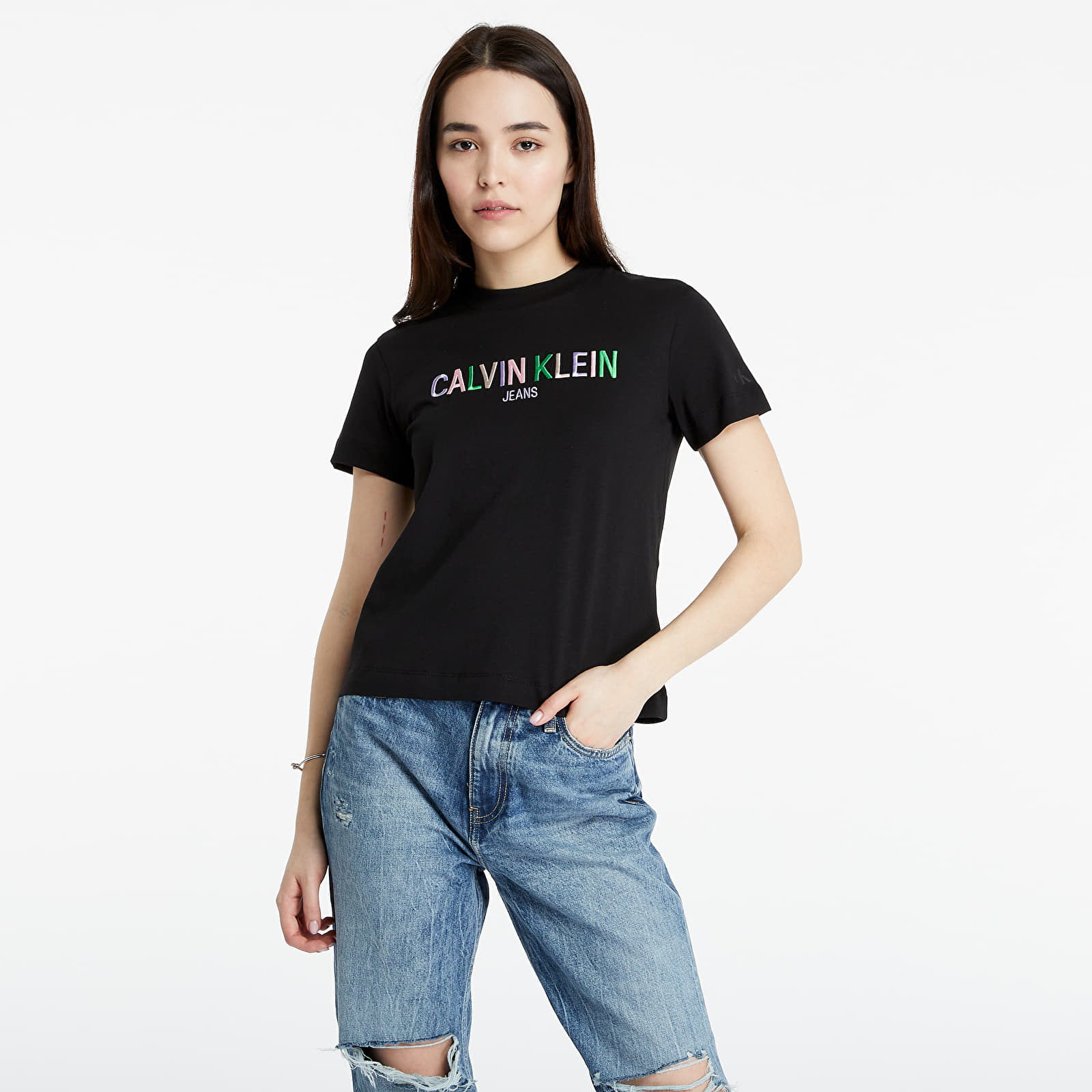 Tričká Calvin Klein Jeans Multicolored Logo Tee Ck Black