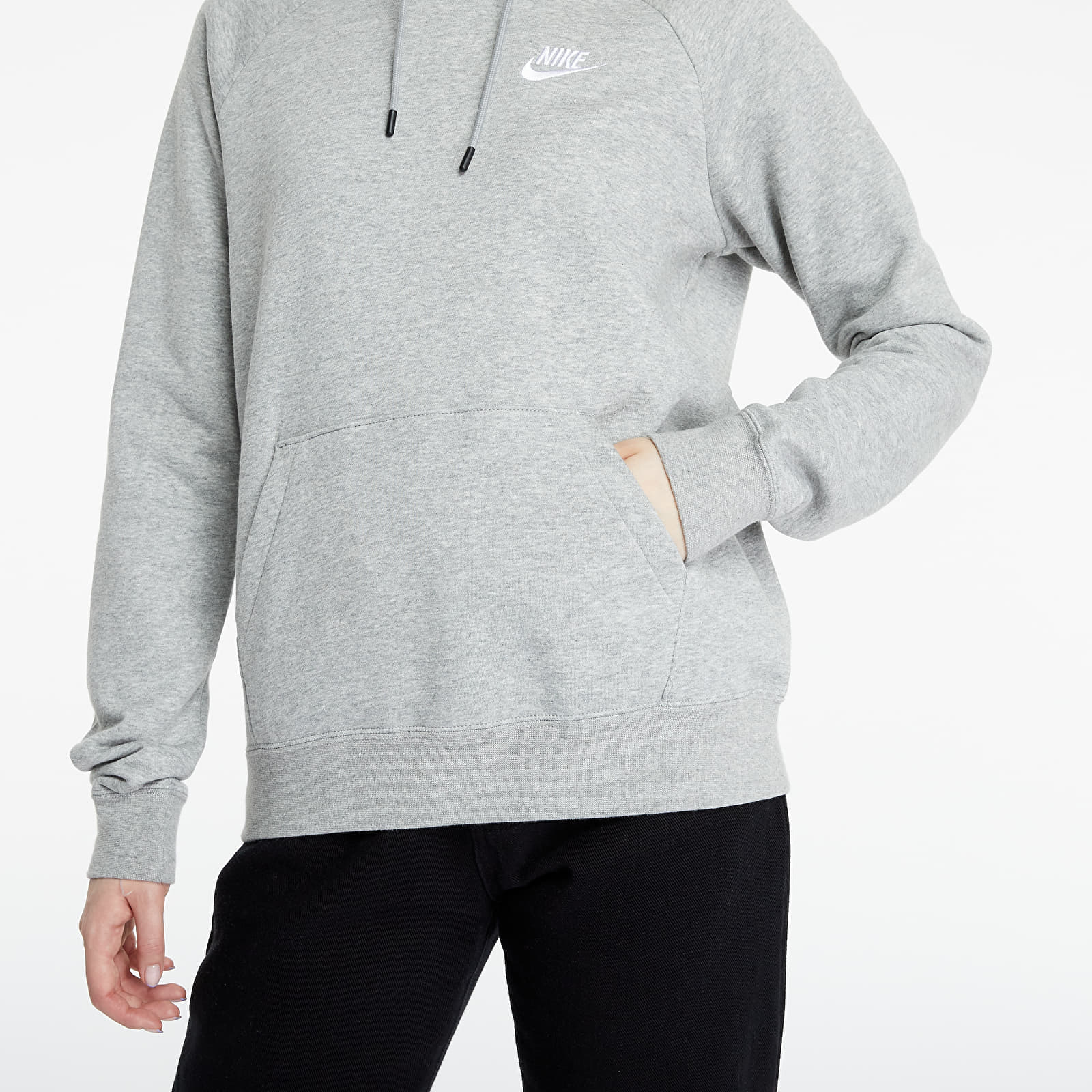Felpe Nike Sportswear Essential Pullover Fleece Hoodie Dk Grey Heather/ White